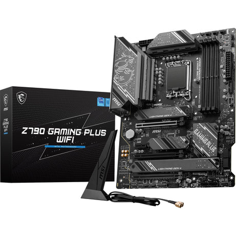 Scheda madre MSI Z790 Gaming Plus Wi-Fi Socket 1700 (grigio nero, RAID, 2,5 GB-LAN, Wi-Fi 6e, BT, Suono, ATX)