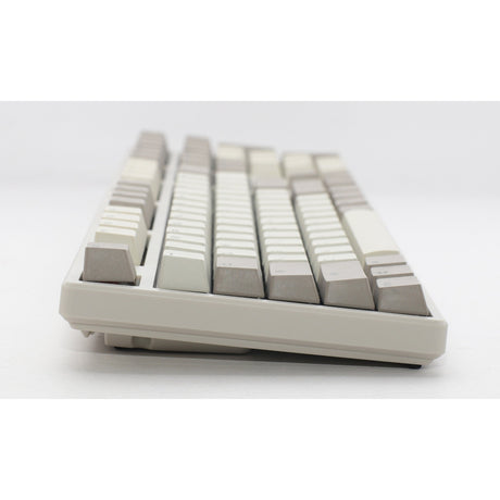 Tastiera meccanica vintage di origine Ducky (grigia, layout americano (qwerty), marrone cherry mx, 100%, hot swap, copritasti pbt double-shot)