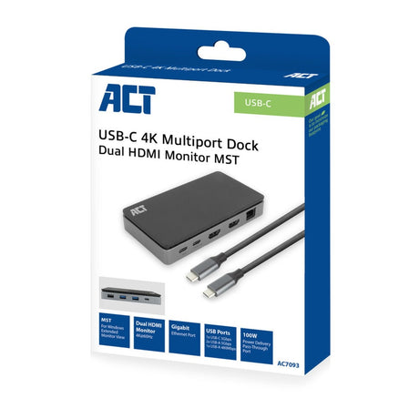 Act connettività Docking station USB-C 4K MST (nero grigio)