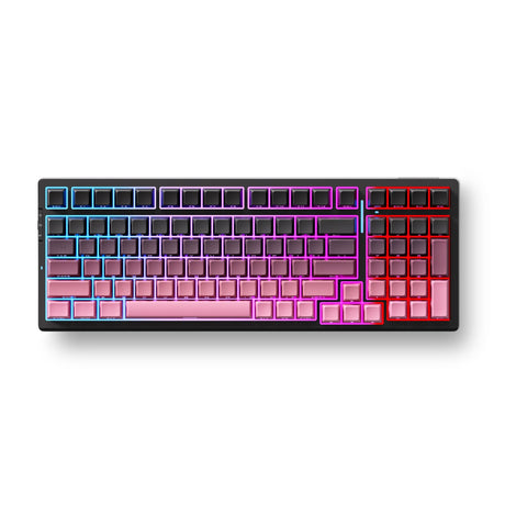 Mchose g98 pro nero rosa cavolo tofu v2 tastiera da gioco meccanica rgb personalizzata tri-mode wireless (nera, layout us (qwerty), ktt cavolo tofu v2, rgb, hot swap, pbt inciso lateralmente, wireless | bluetooth | usb-c)