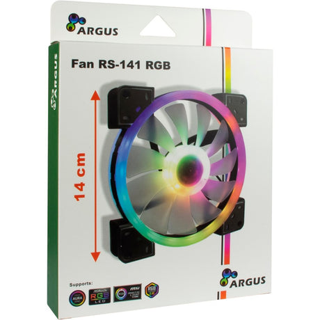 Ventola per case Inter-tech Argus RS-141 RGB (nera, 140 x 140 x 25 mm, PWM)