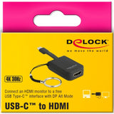 Delock Portachiavi adattatore USB-C > HDMI (nero, 4k 30hz)