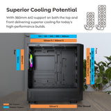 Custodia midi tower Montech x5 (nera | 2x USB-A | 1x USB-C | vetro temperato)