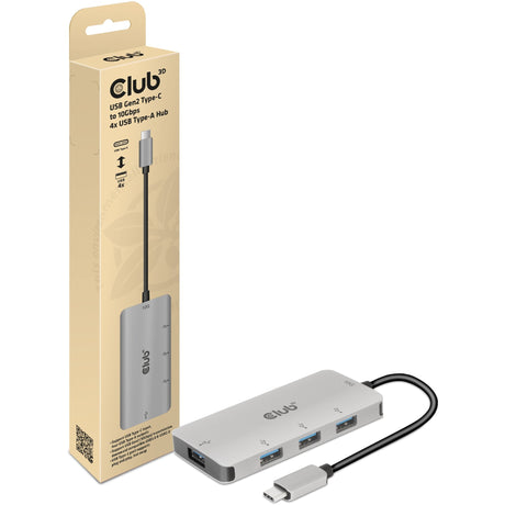Club 3D USB-C Gen2 > 4x hub USB USB-A 10Gbps (alluminio)