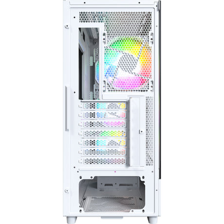 Custodia midi tower Montech x5 (bianco | 2x USB-A | 1x USB-C | vetro temperato)