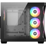Custodia Midi Tower Xyz PC Gear Qubex (Nero | 2x USB-A | 1x USB-C | Vetro temperato)