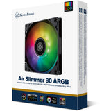 Ventola per case Silverstone air slimmer 90 argb (nera, 92 x 92 x 15 mm, pwm)