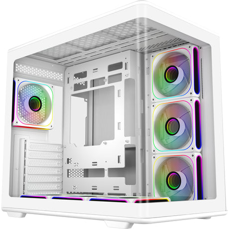 Custodia Midi Tower Cooler Master Elite 600 (bianco | 2x USB-A | 1x USB-C | vetro temperato)