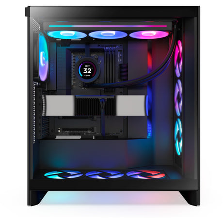 Custodia midi tower Nzxt h7 flow rgb (2024) (nera | 2x usb-a | 1x usb-c | rgb | vetro temperato)