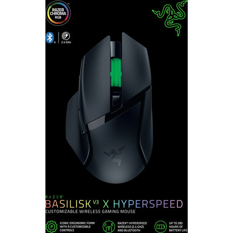 Mouse da gioco Razer basilisk v3 x hyperspeed (nero, 400 - 18000 dpi, wireless hyperspeed, bluetooth)