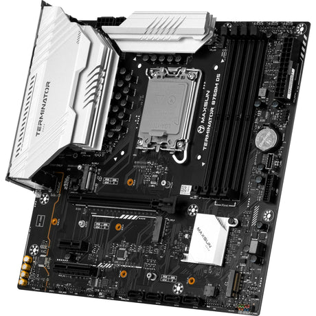 Scheda madre Maxsun MS-Terminator B760M D5 WiFi 6th Socket 1700 (nera, RAID, 2,5 GB-LAN, WLAN, BT, audio, µATX)