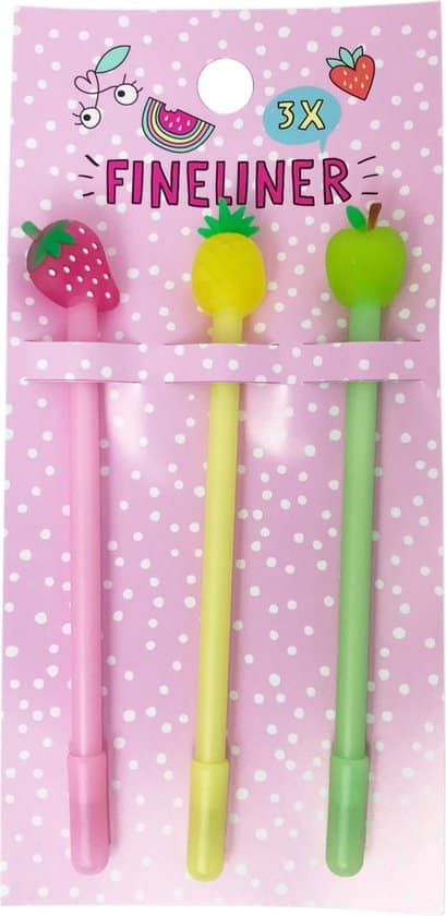 Van der Doelen 3 fineliner frutta estiva divertente