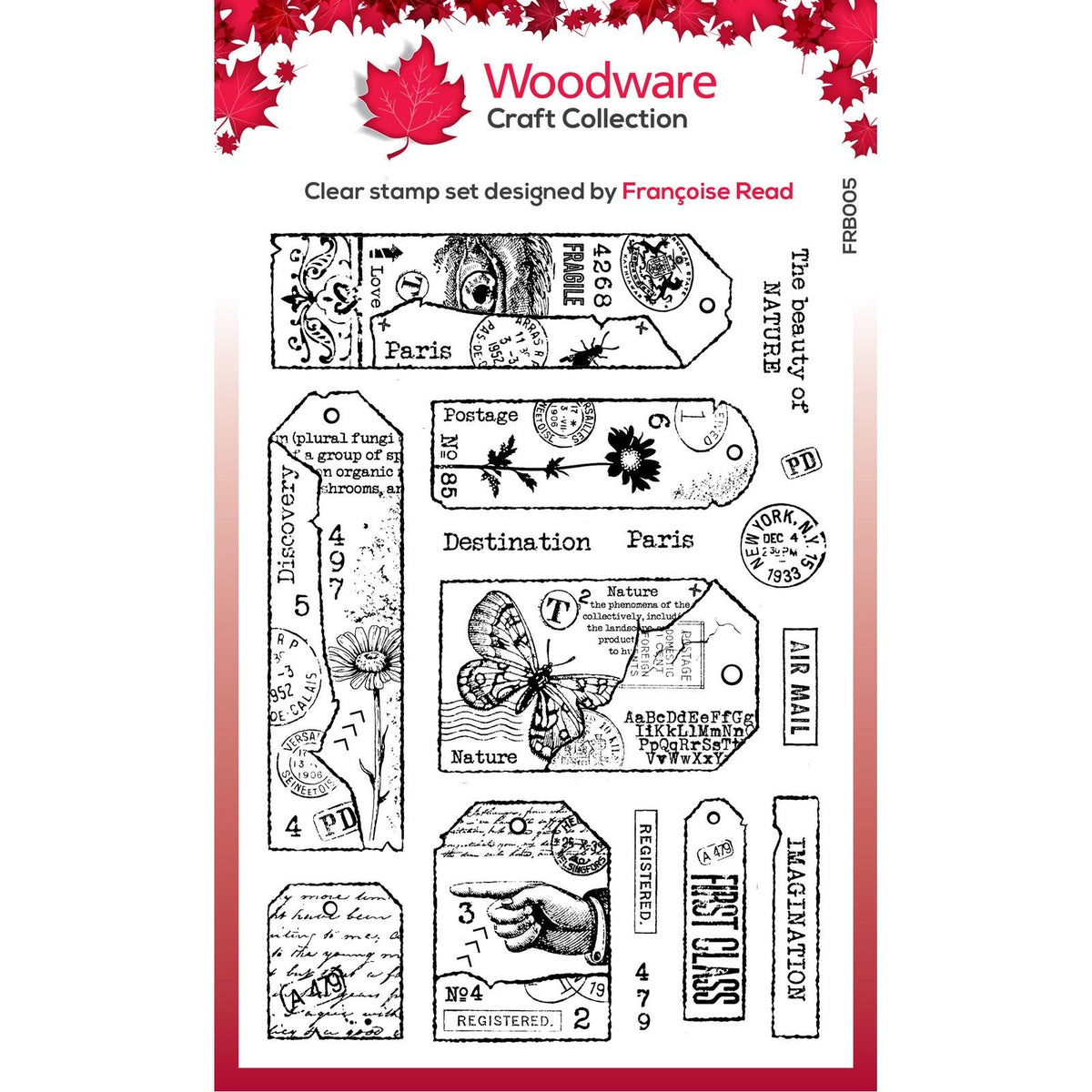 Articoli in legno • collezione di etichette per francobolli singoli trasparenti
