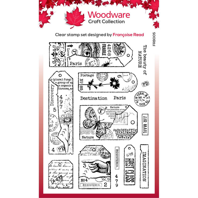 Articoli in legno • collezione di etichette per francobolli singoli trasparenti