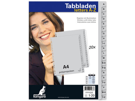 Imp linguette canguro a4 23 anelli a-z 20 pezzi in plastica extra larghi