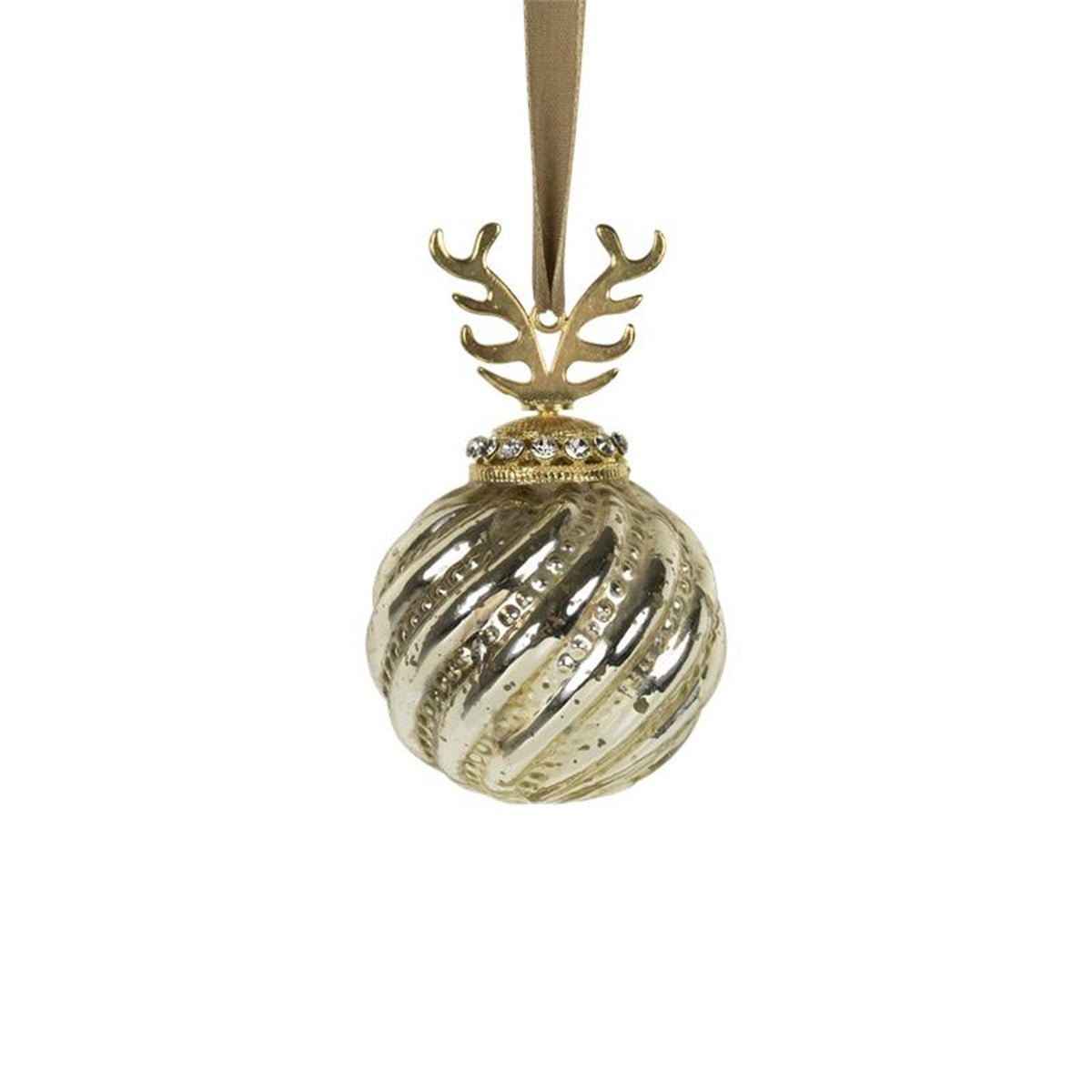 Palla di Natale in corno di vetro oro ã˜8cm