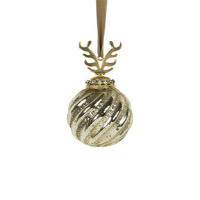 Palla di Natale in corno di vetro oro ã˜8cm