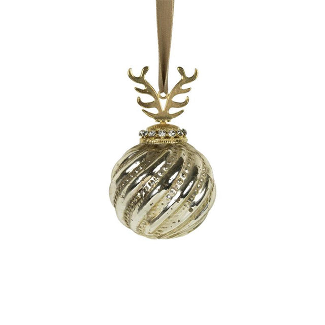 Palla di Natale in corno di vetro oro ã˜8cm