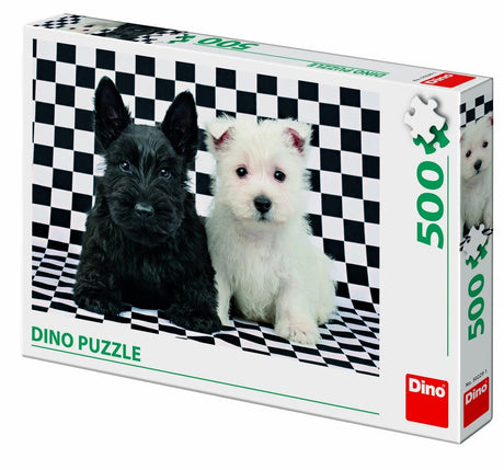 Dino puzzle Dinotoys - 2 simpatici cuccioli in bianco e nero - 500 pezzi