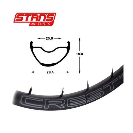 Stans notubes cerchio crest mk4 29 32h nero grigio snt
