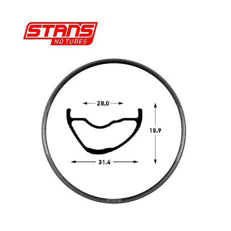Stans notubes cerchio arch mk4 27.5 650b 32h nero grigio snt