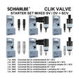 Schwalbe benelux b.v. Kit conversione valvola Schwalbe Clik SV-SCV DV-SCV 25 pezzi