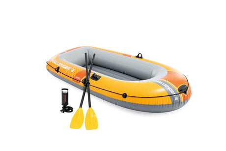 Set barca Intex challenger per 2 persone comprensivo di pagaie e pompa 236x114x41 cm (