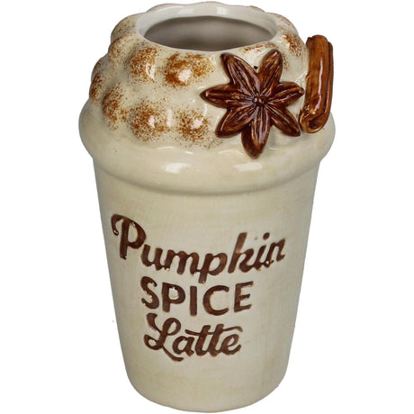 Kersten vaas pumpkin spice latte dolomite ivory 9x9x13.5cm