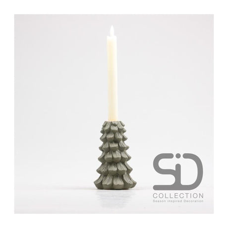 Portacandele decorativo ispirato alla stagione 10x10x15 verde oliva