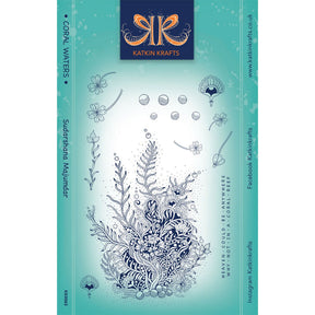 Katkin Krafts • set di timbri trasparenti acque coralline
