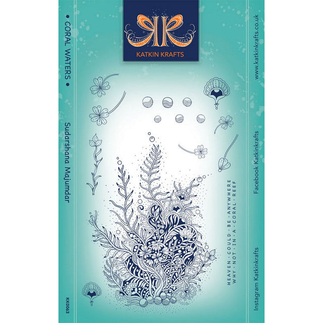Katkin Krafts • set di timbri trasparenti acque coralline