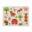 Puzzle con bottoni in legno Engelhart fattoria 30x23 cm