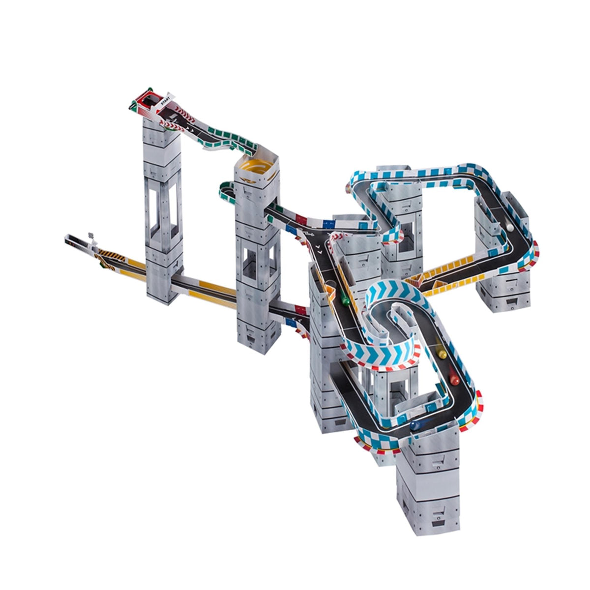 Set iniziale pista per biglie Racetrax in marmo 24 fogli 4 m