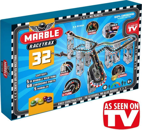Unità di marca Marble Mania Racetrac Pista da corsa per biglie da 5 metri con 5 biglie