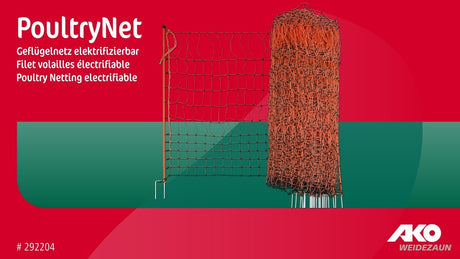 Rete per polli Ako Products 112 cm 50 m doppio perno arancione