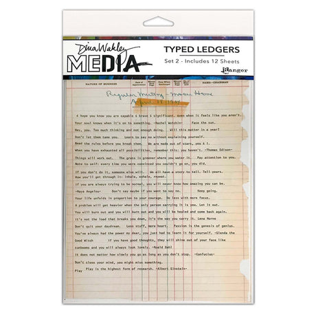 Ranger ink ranger • dina wakley media typedledgers set 2 12sheets