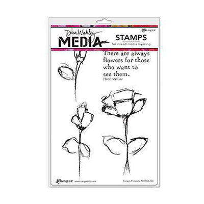 Ranger ink ranger • dina wakley media cling francobolli sempre fiori