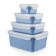 Set di scatole portaoggetti Tefal masterseal color 4 pezzi blu (0,2 l, 0,55 l, 0,8 l, 2,2 l)