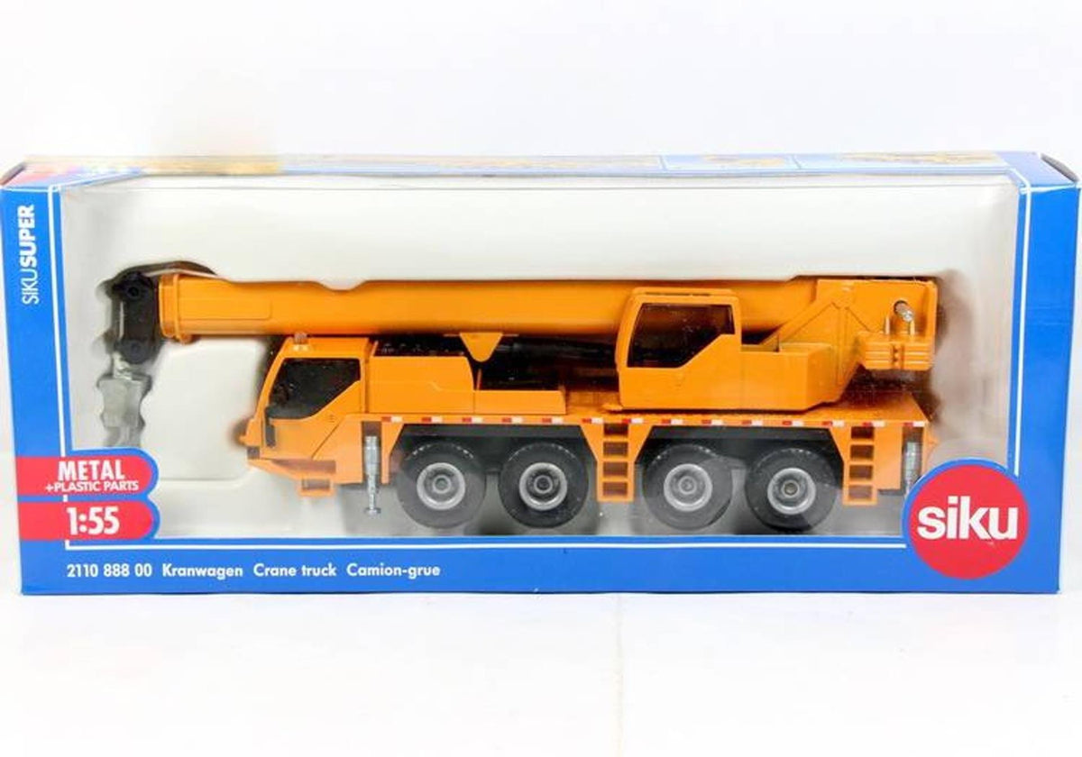 Siku 2110, camion con gru, 1:55, metallo plastica, giallo, braccio telescopico