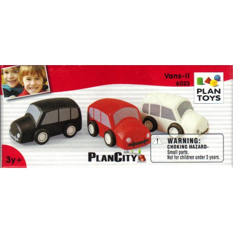 Oku Plan Toys 3 vagoni per le consegne in legno