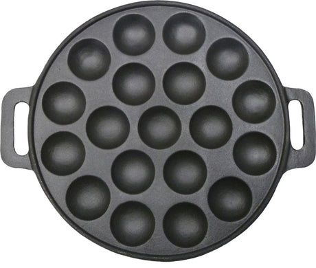 Piatto poffertjes Aro houseware da 24 cm in ghisa per 19 poffertjes adatto a tutte le fonti di calore.