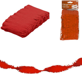 Ghirlanda Folat Twist di carta crespa rossa 6 metri | 24 pezzi