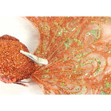 Pavone su clip glitter color rame 18 cm | 12 pezzi