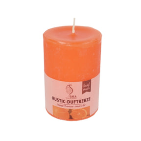 Candela a colonna profumata Gala arancione rustico 7 x 10 cm | 6 pezzi