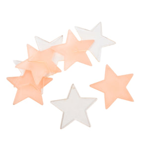 Decorazione stella acrilico rosa trasparente 7 cm set da 8 | 40 pezzi