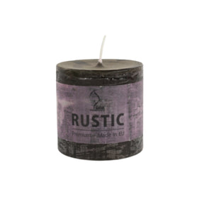 Candela a colonna Gala rustica viola 8 x 8 cm | 12 pezzi