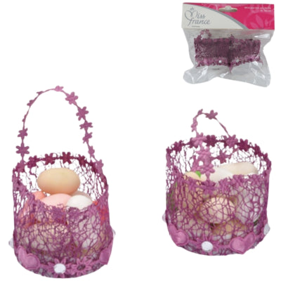 Mini cestini regalo viola 10 cm 2 pezzi | 24 pezzi