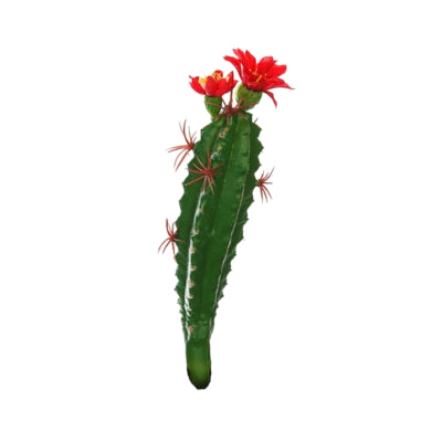 Cactus con fiore rosso verde 19 cm | 48 pezzi