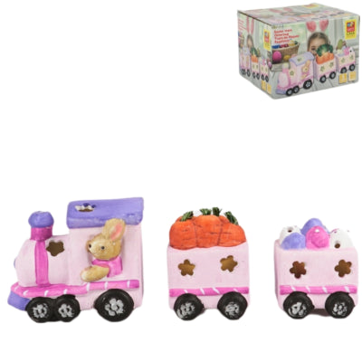 Trenino Pasqua LED rosa a batteria 29 cm | 12 pezzi