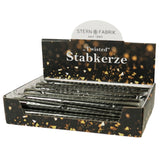 Candela da cena Stern in tessuto Twist nera 2,2 x 25 cm | 36 pezzi